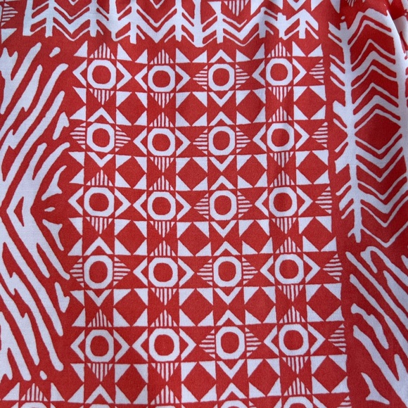 🌟3 for $25🌟 Anticipation Orange and White Geometric Pattern Stretchy Maxi Skirt - Picture 7 of 11